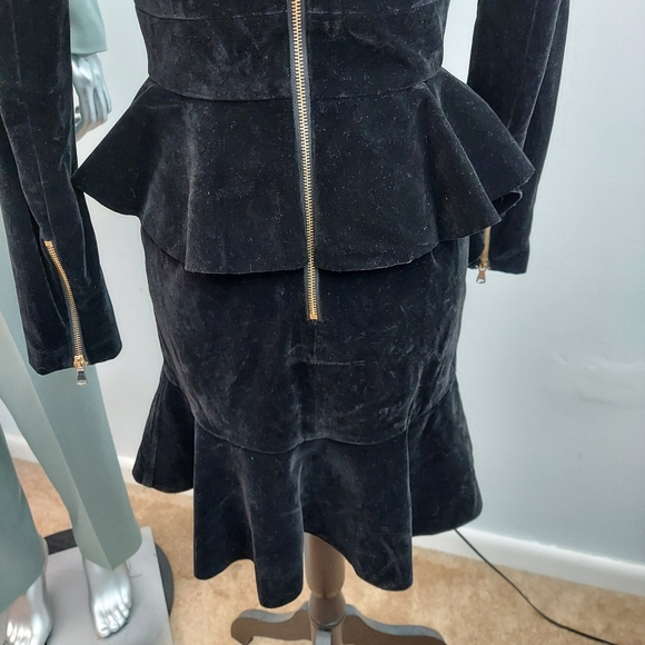 Sistaress Velvet Ruffle Cocktail Dress sz M - Picture 5 of 14